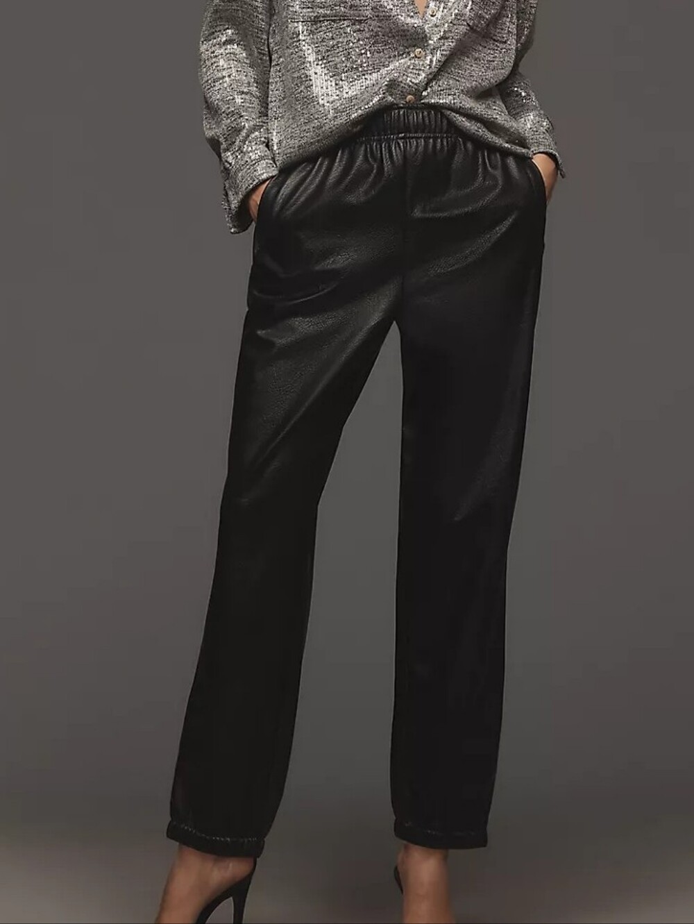 Anthropologie Avec Les Filles Faux-Leather Jogger Pants Size Medium